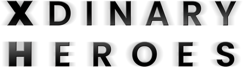 Text 'XDINARY HEROES' in black letters 
